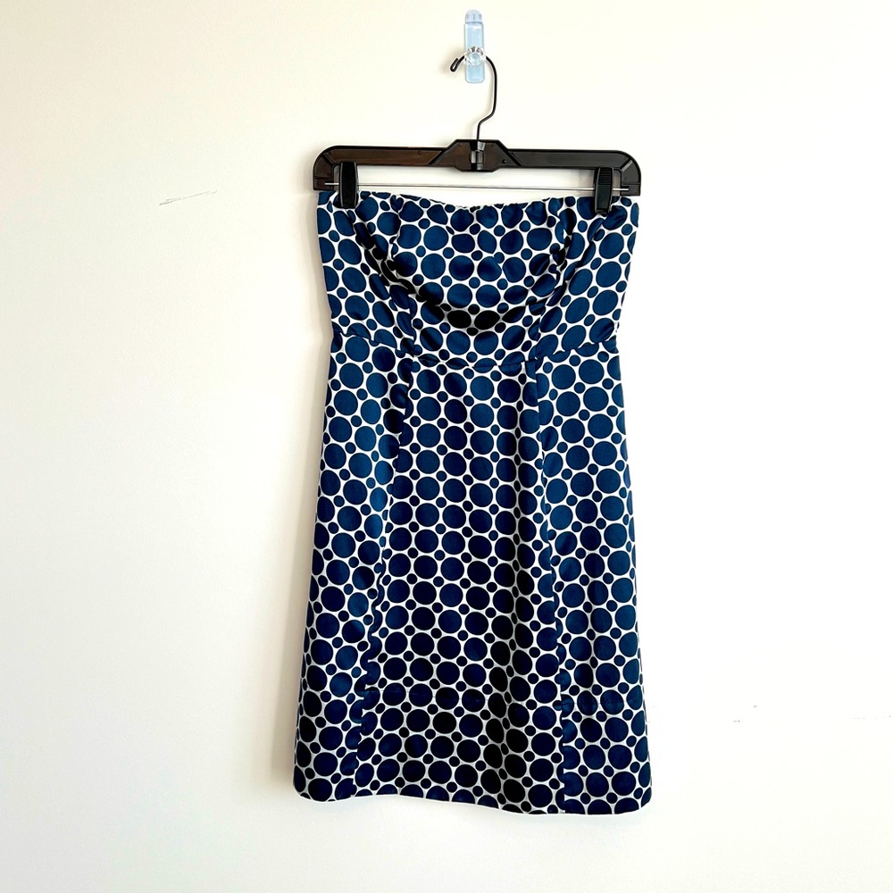 Silk strapless polka dot dress | Size 0 | The Limited